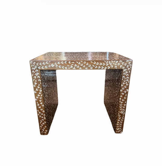 Teak Inlay Side Table