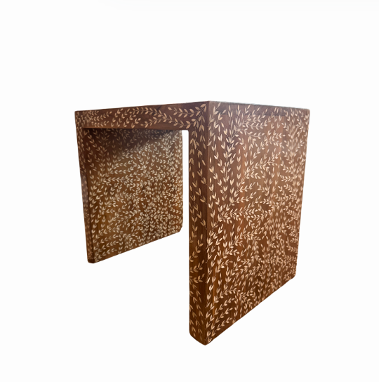 Teak Inlay Side Table