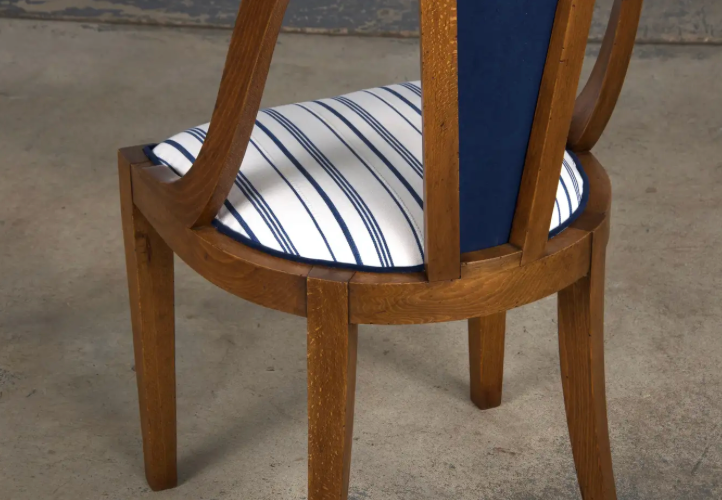 1930s French Art Deco Gondola Maple Dining Chairs