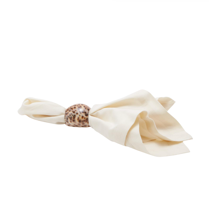 Tiger Cowrie Shell Napkin Holders, Set of 4