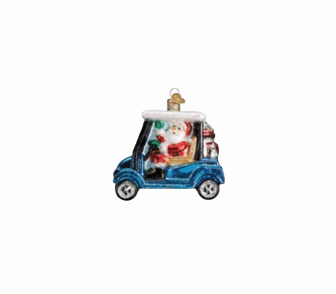 Santa Golf Cart Ornament