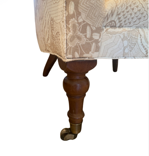 Carlyle Beige English Style Tufted Barrel-Back Chair