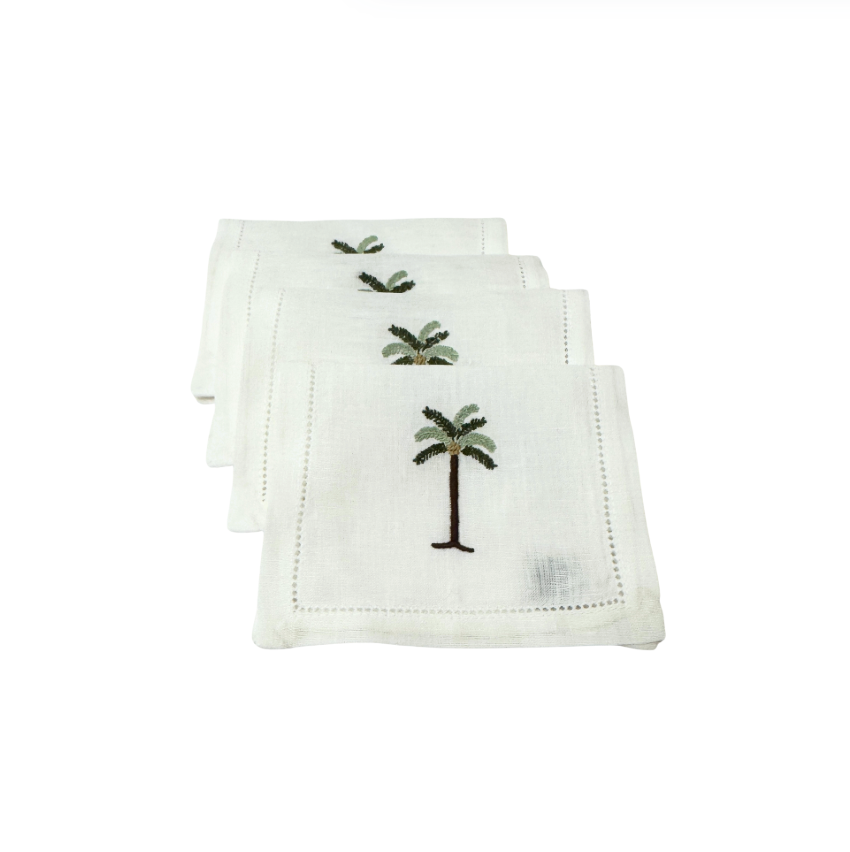 Coco-Palm Tree Cocktail Napkins, Set of 4