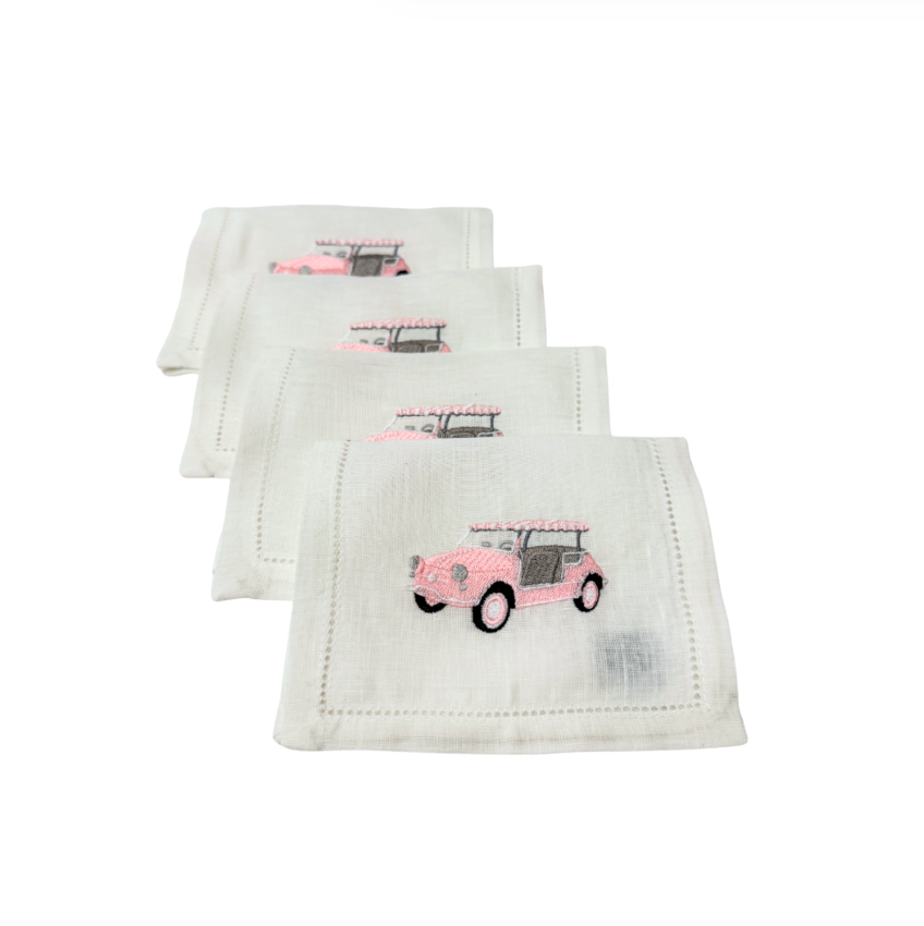 Pink Jolly Cocktail Napkins, Set of 4