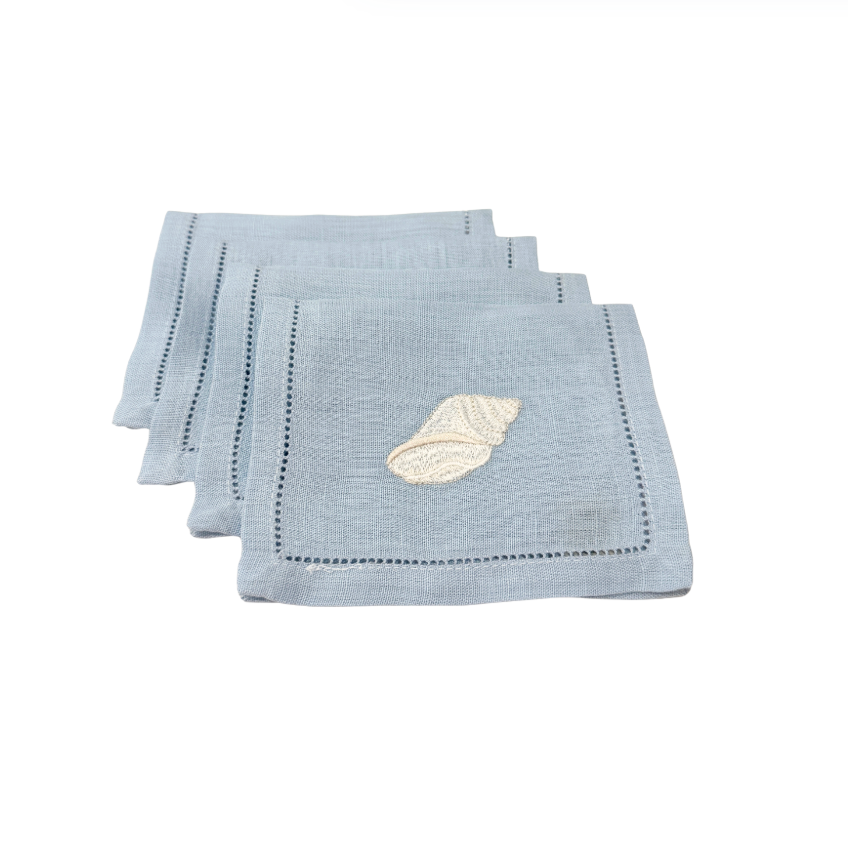 Conch Shell Cocktail Napkins, Set of 4