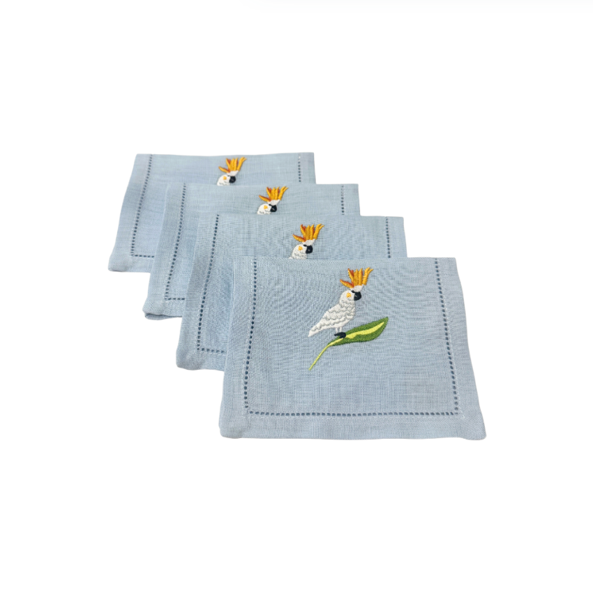 Cockatoo Cocktail Napkins, Set of 4