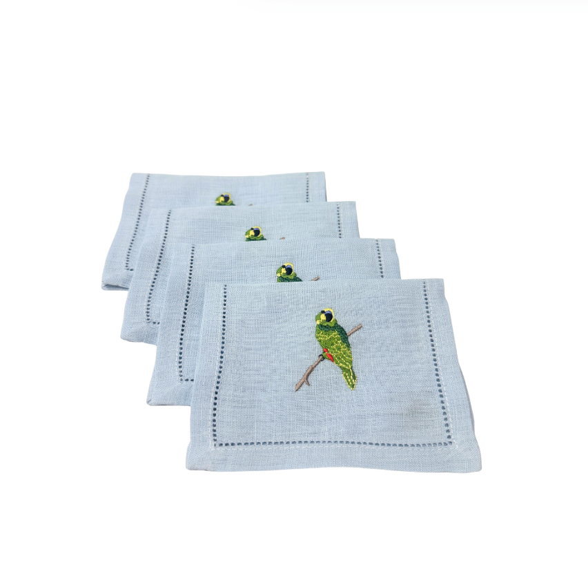 Parakeet Cocktail Napkins, Set of 4