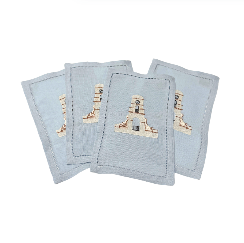 Clock Tower Cocktail Napkins, Set of 4