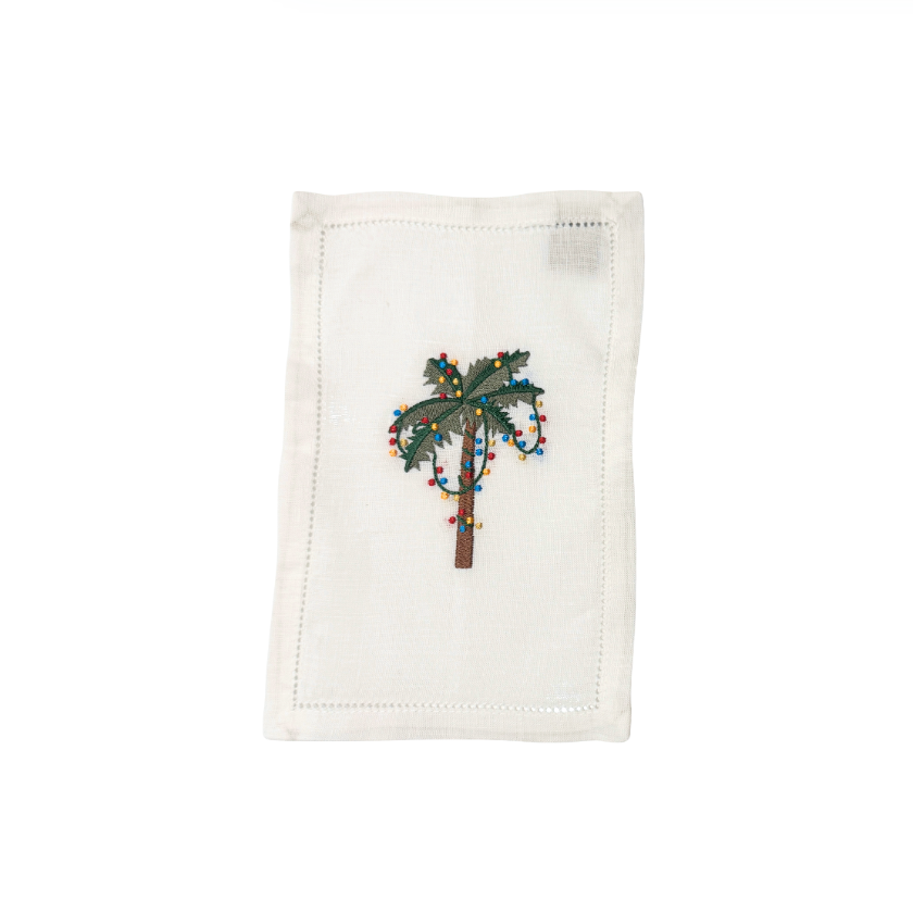 Christmas Palm Tree Cocktail Napkins, Set of 4