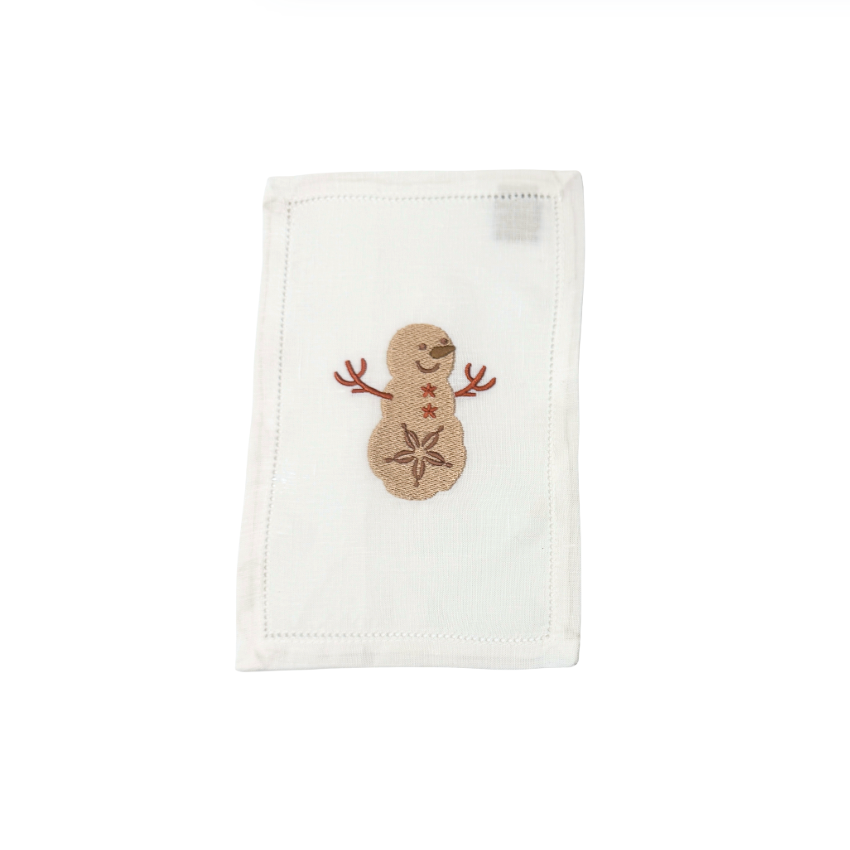Sand Dollar Snowman Cocktail Napkins, Set of 4