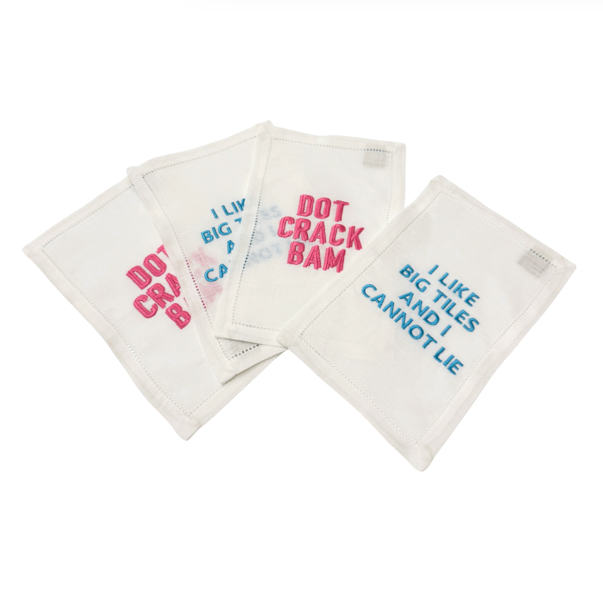 Mahjong Cocktail Napkins, Set of 4