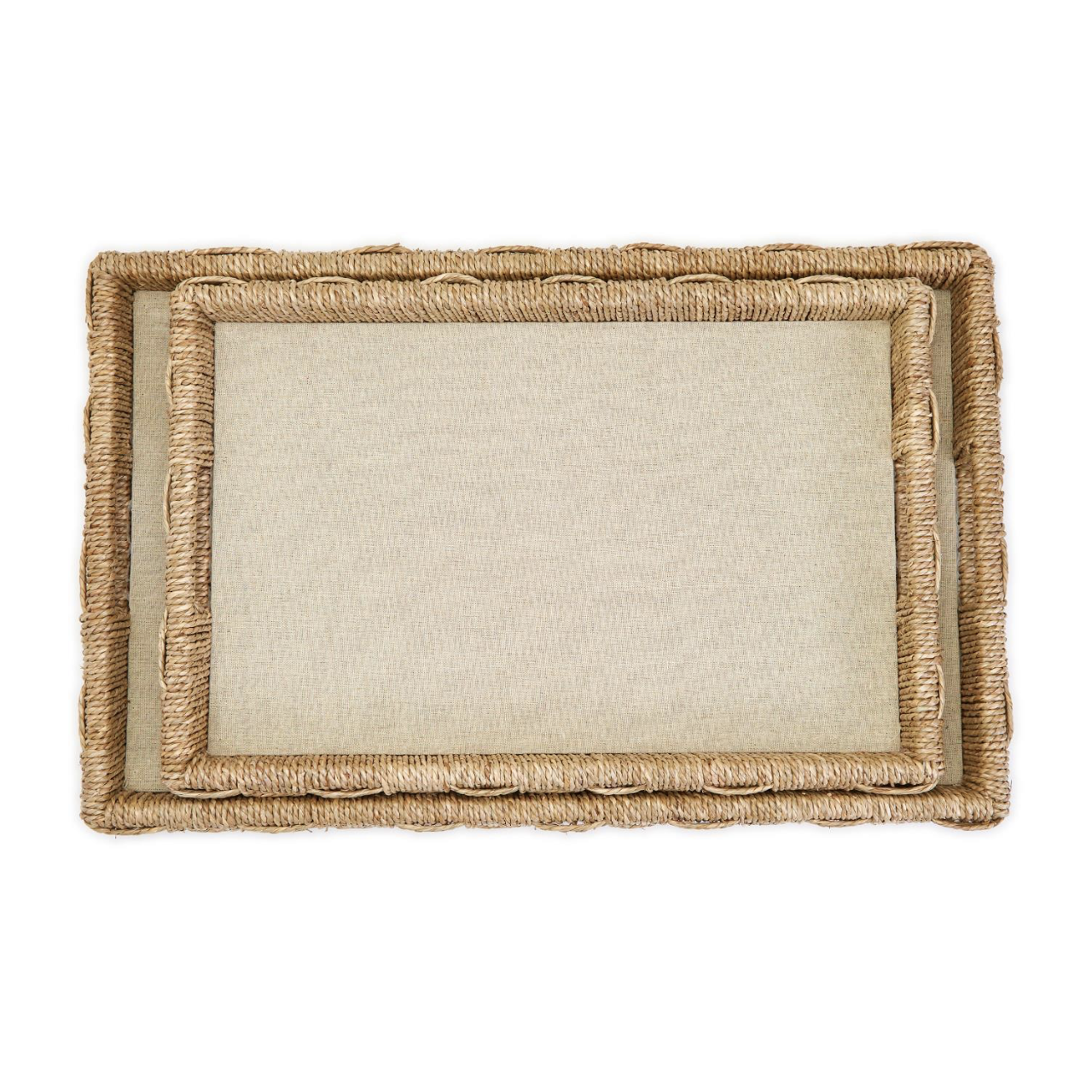 Sea Grass and Rattan Oversized Decorative Tray