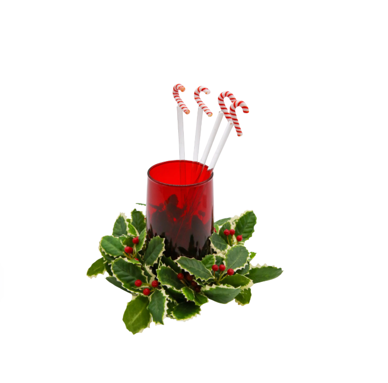 Classic Candy Cane Swizzle Sticks, Set of 4
