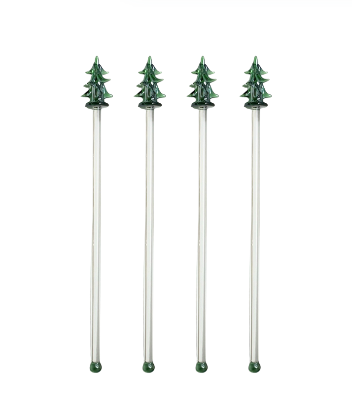 Christmas Tree Swizzle Sticks, Set of 4