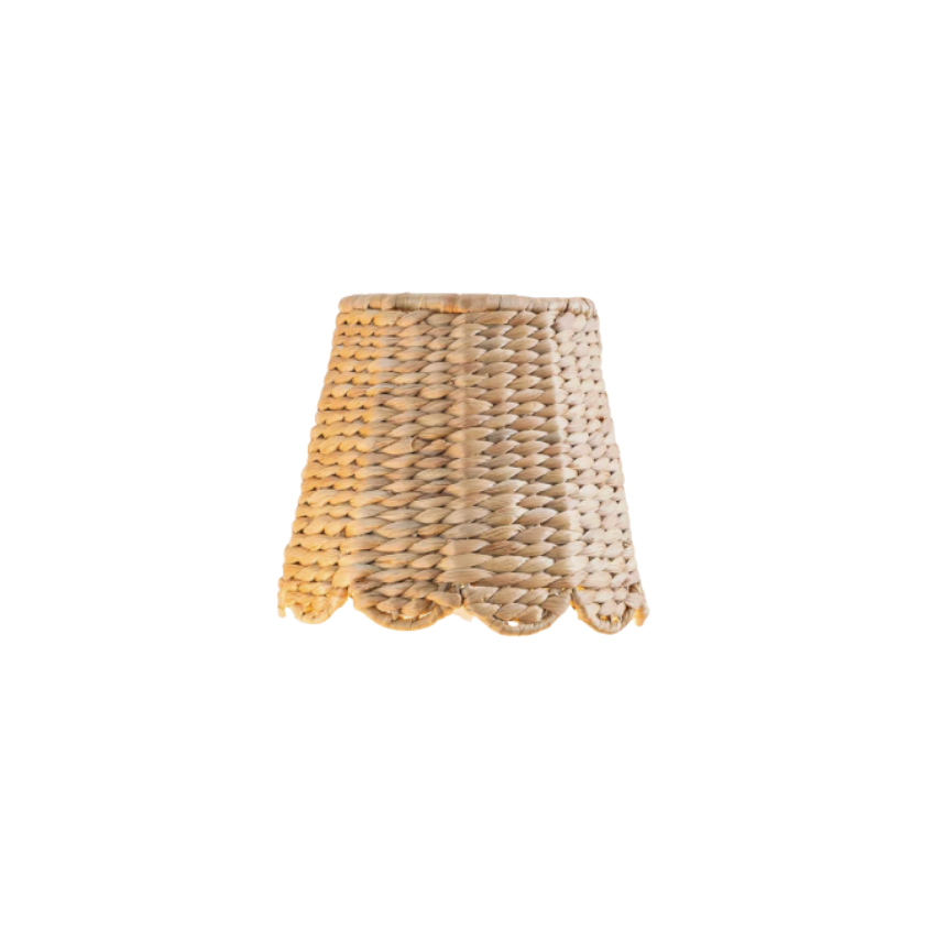 Scalloped Water Hyacinth Woven Lampshade