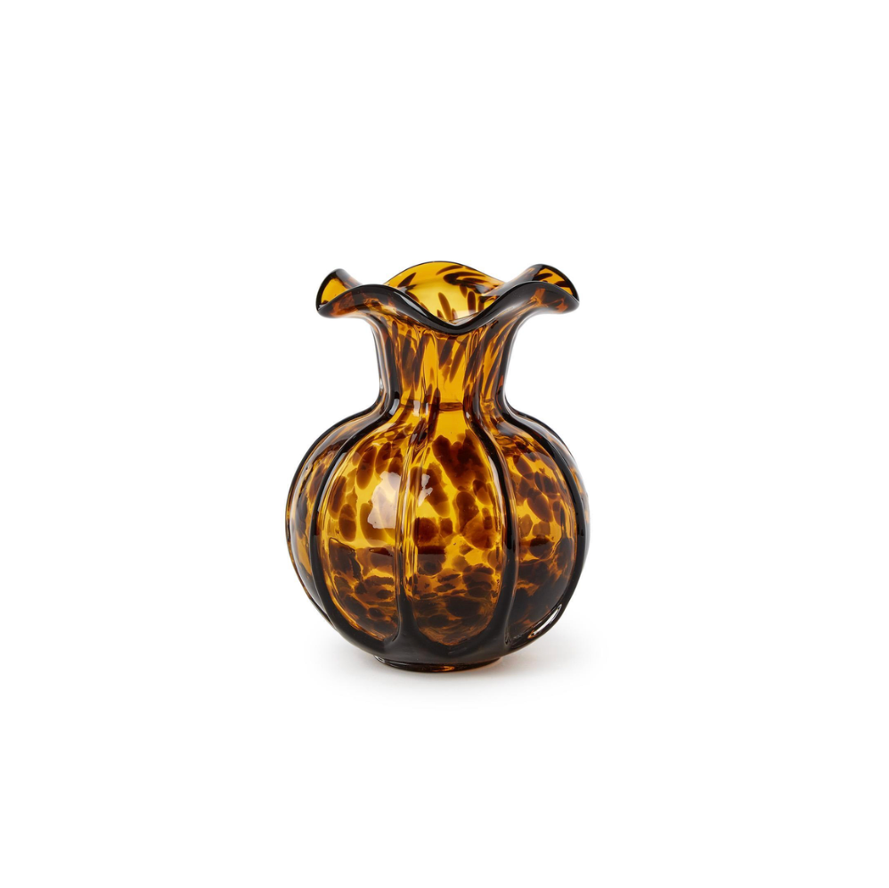Ruffled Tortoise Print Vase