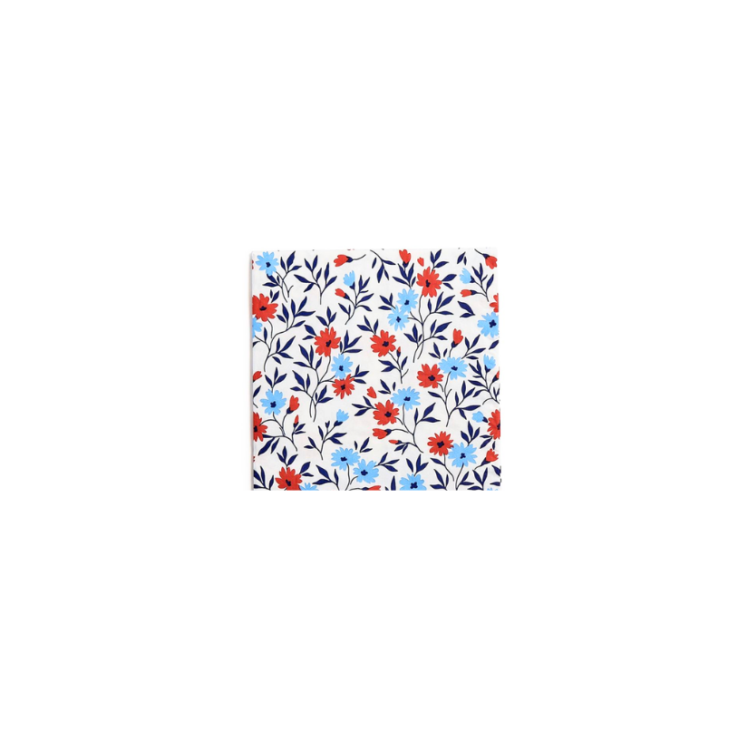 Red, White and Bloom 3-Ply Paper Cocktail Napkin