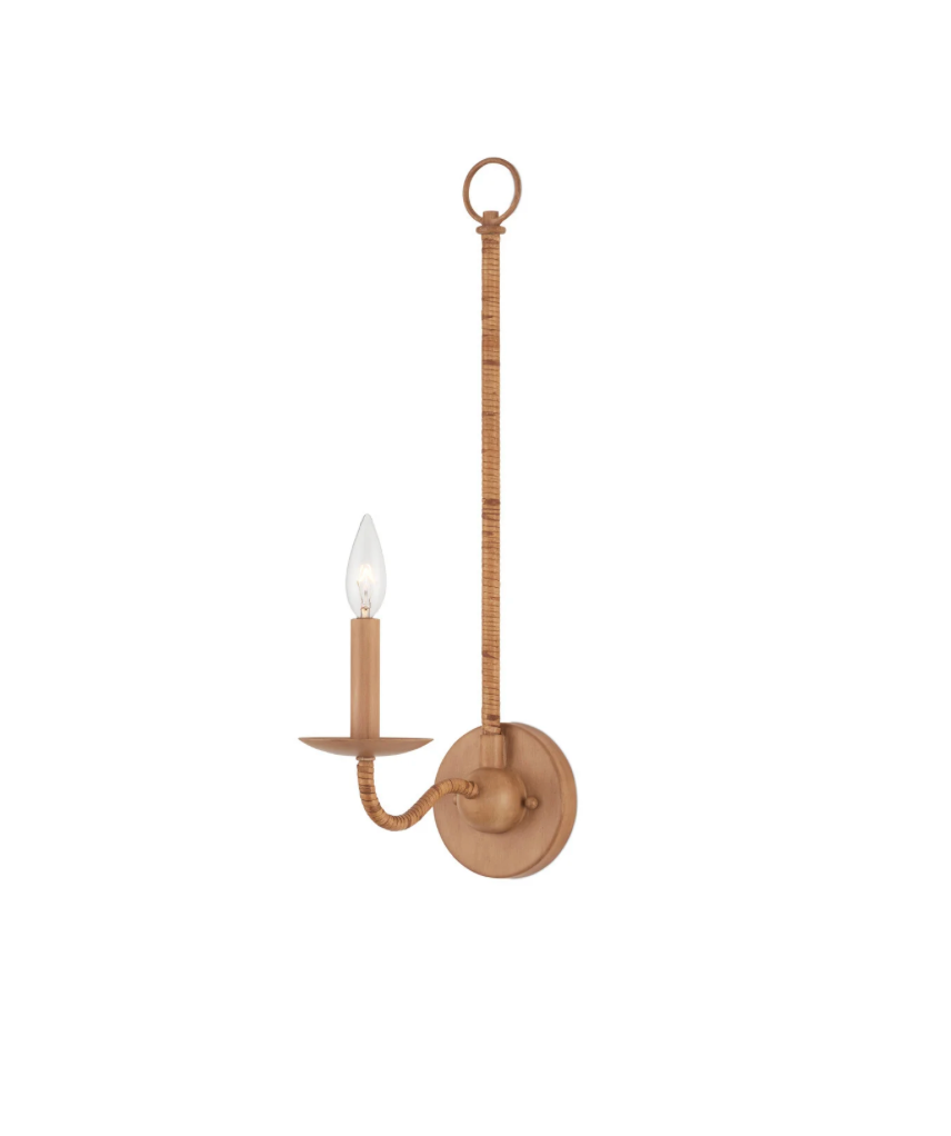 Saxon Single-Light Tan Wall Sconce