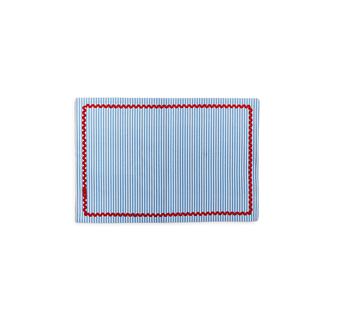 Red, White and Bloom Double-Sided Fabric Placemat, Set of 4