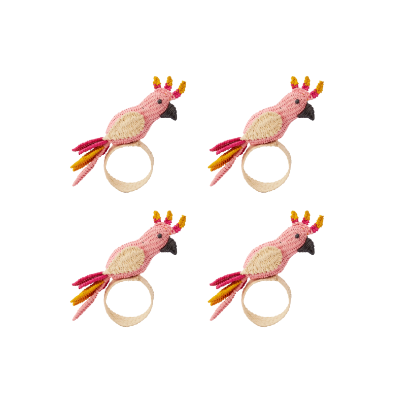 Cockatoo Napkin Ring, Set of 4