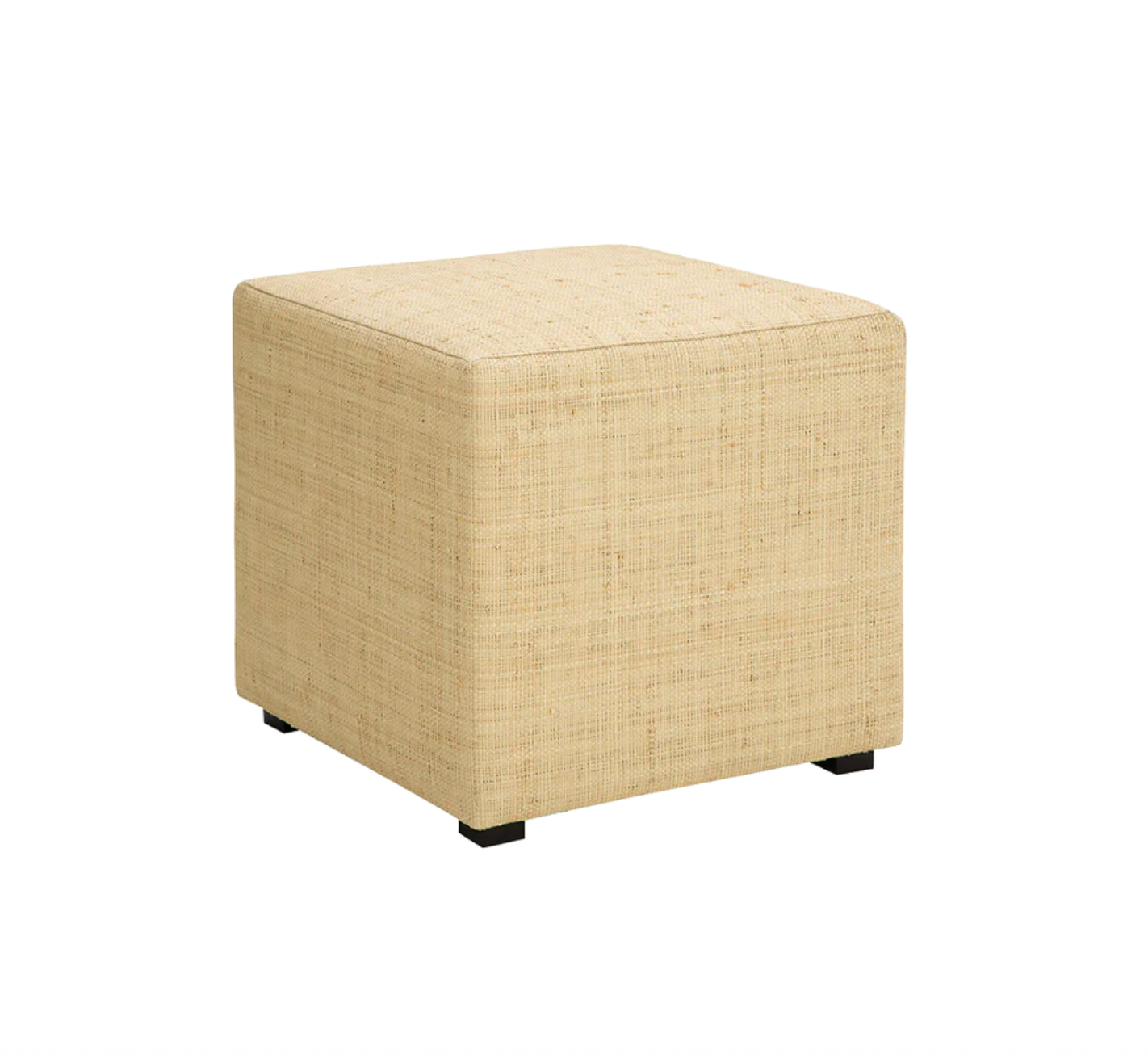 Grasscloth Square Ottoman