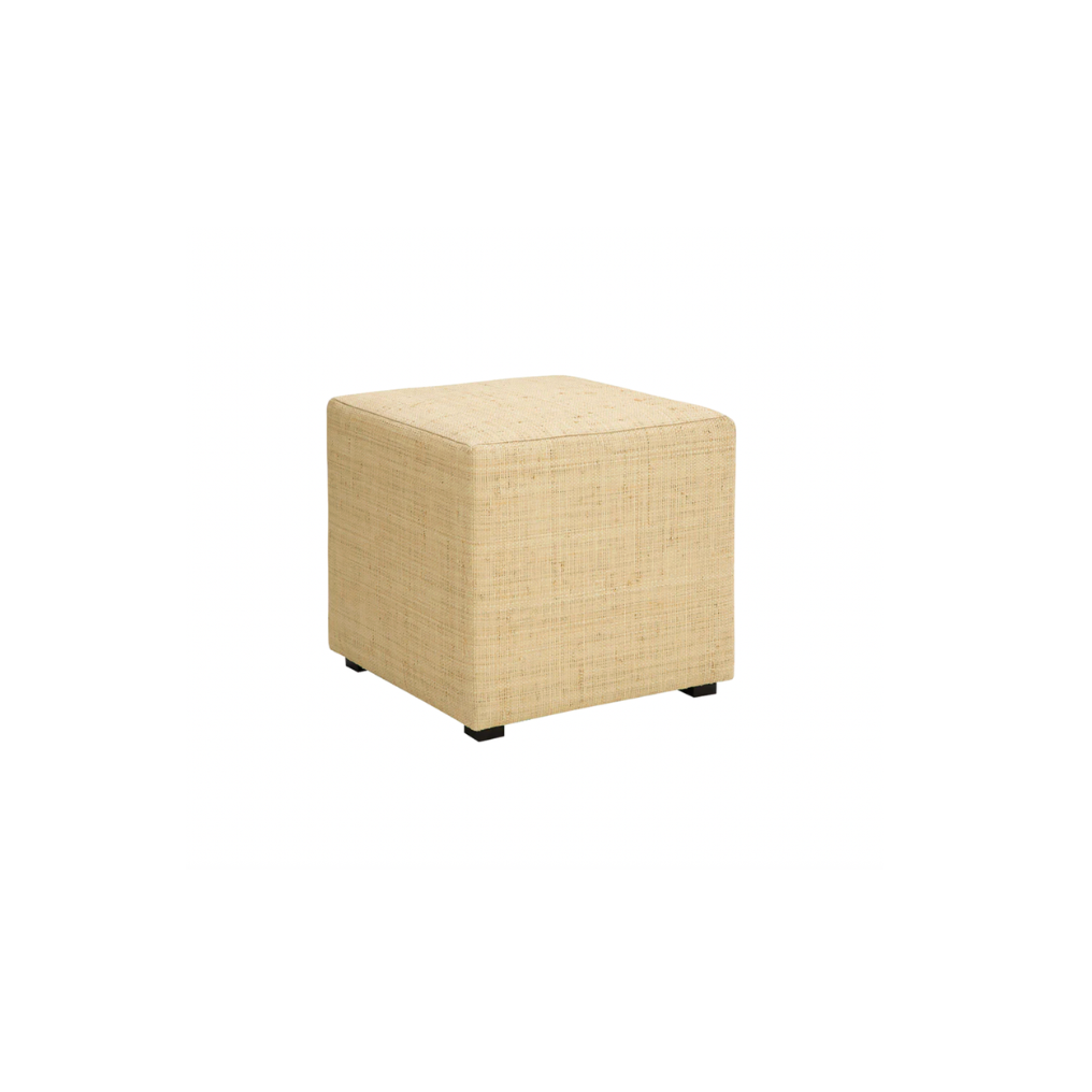Grasscloth Square Ottoman