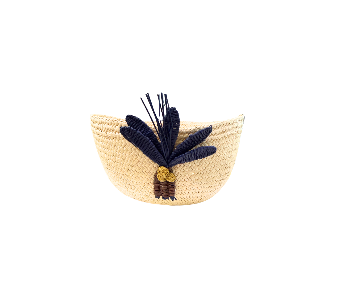 Navy Palms Bread Basket