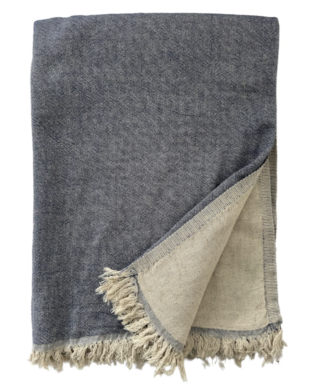 Custom Location Script Embroidered Linen Throw Blanket