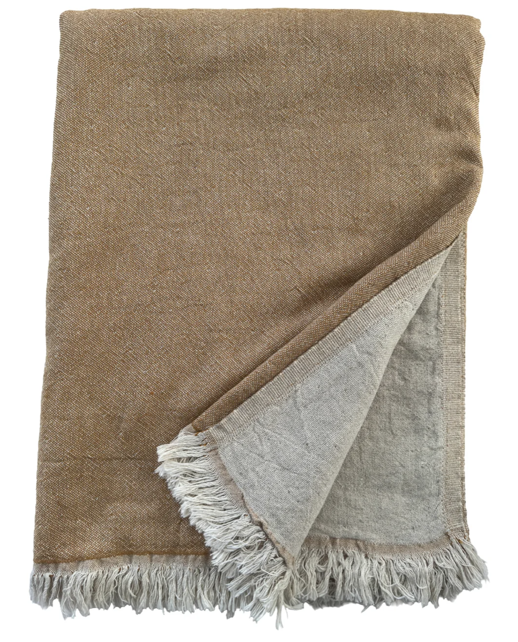 Custom Location Script Embroidered Linen Throw Blanket