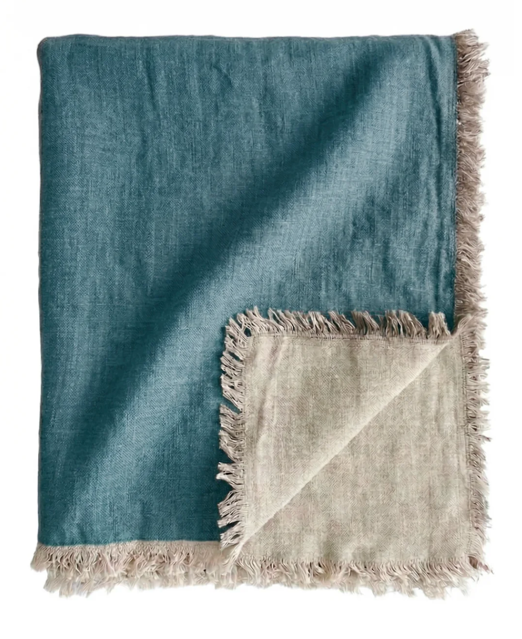 Custom Location Script Embroidered Linen Throw Blanket