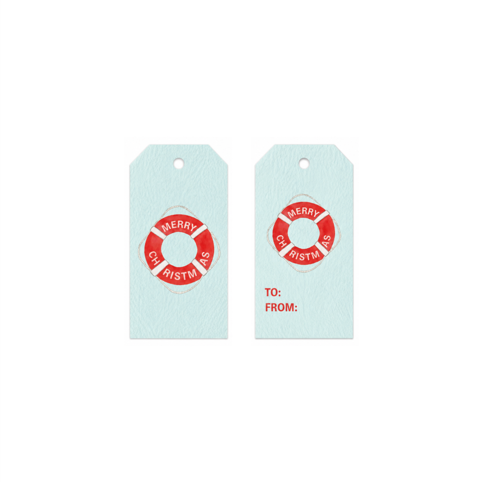 Coastal Christmas Life Ring Gift Tags