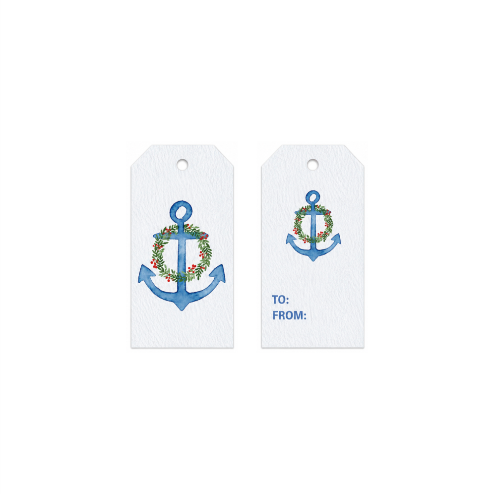 Coastal Christmas Anchor Gift Tags