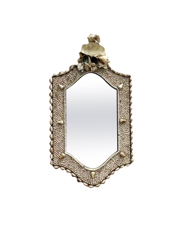Vintage Coastal Anthony Redmille Monumental Shell Mirror