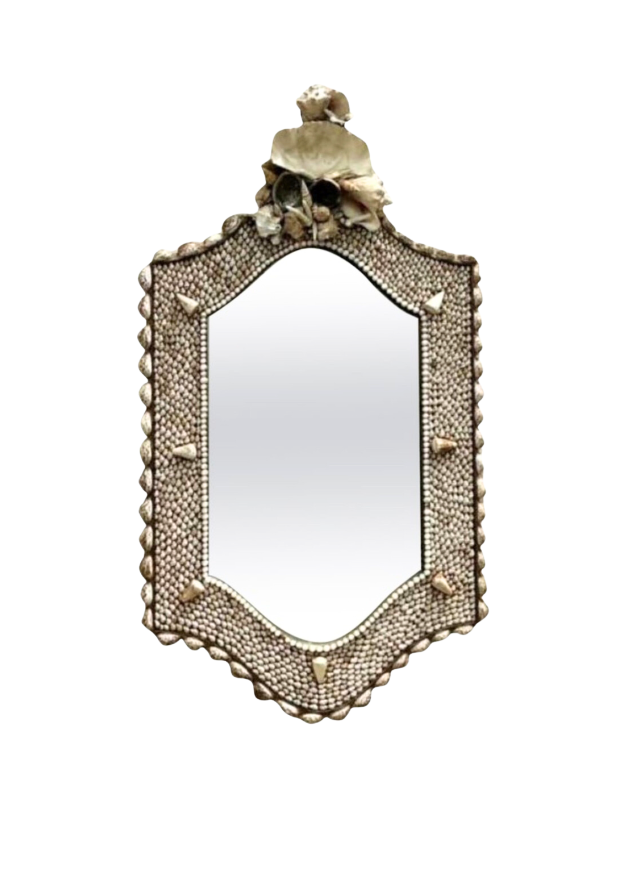 Vintage Coastal Anthony Redmille Monumental Shell Mirror