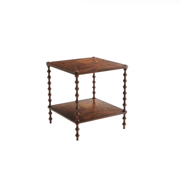 Walnut Bobbin British Colonial Side Table