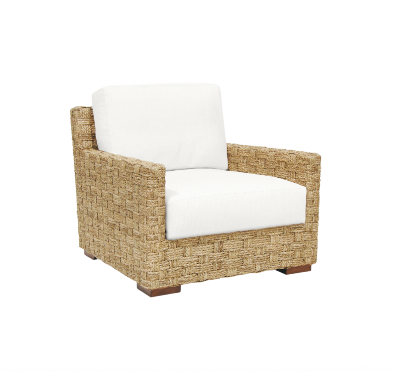 Spa Seagrass Lounge Chair with Upholstered Seat Cushions