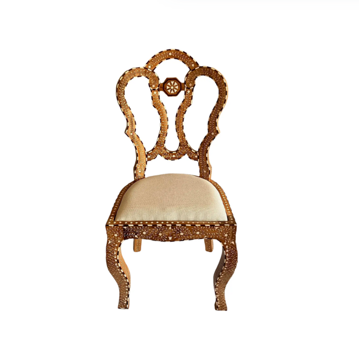Teak Inlay Anglo Indian Dining Chair