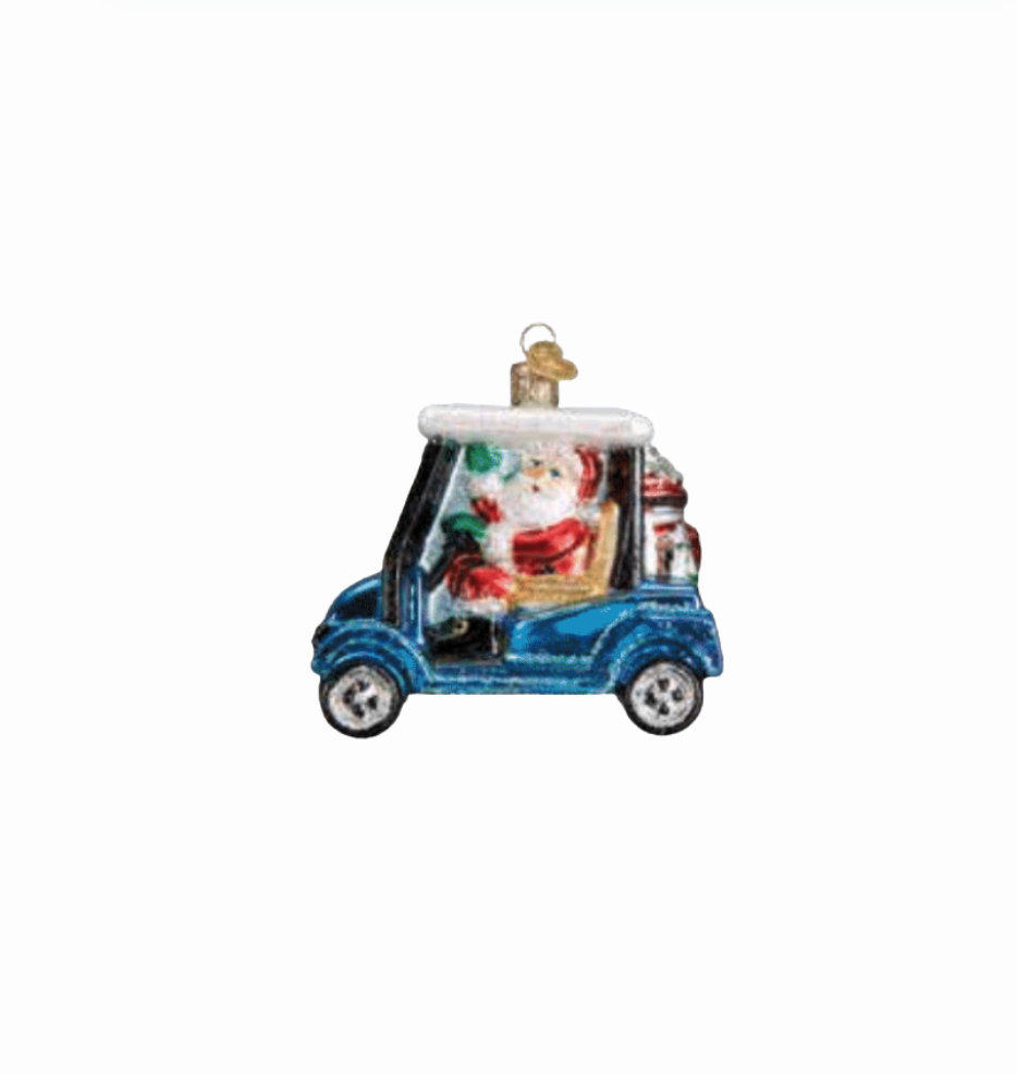 Santa Golf Cart Ornament