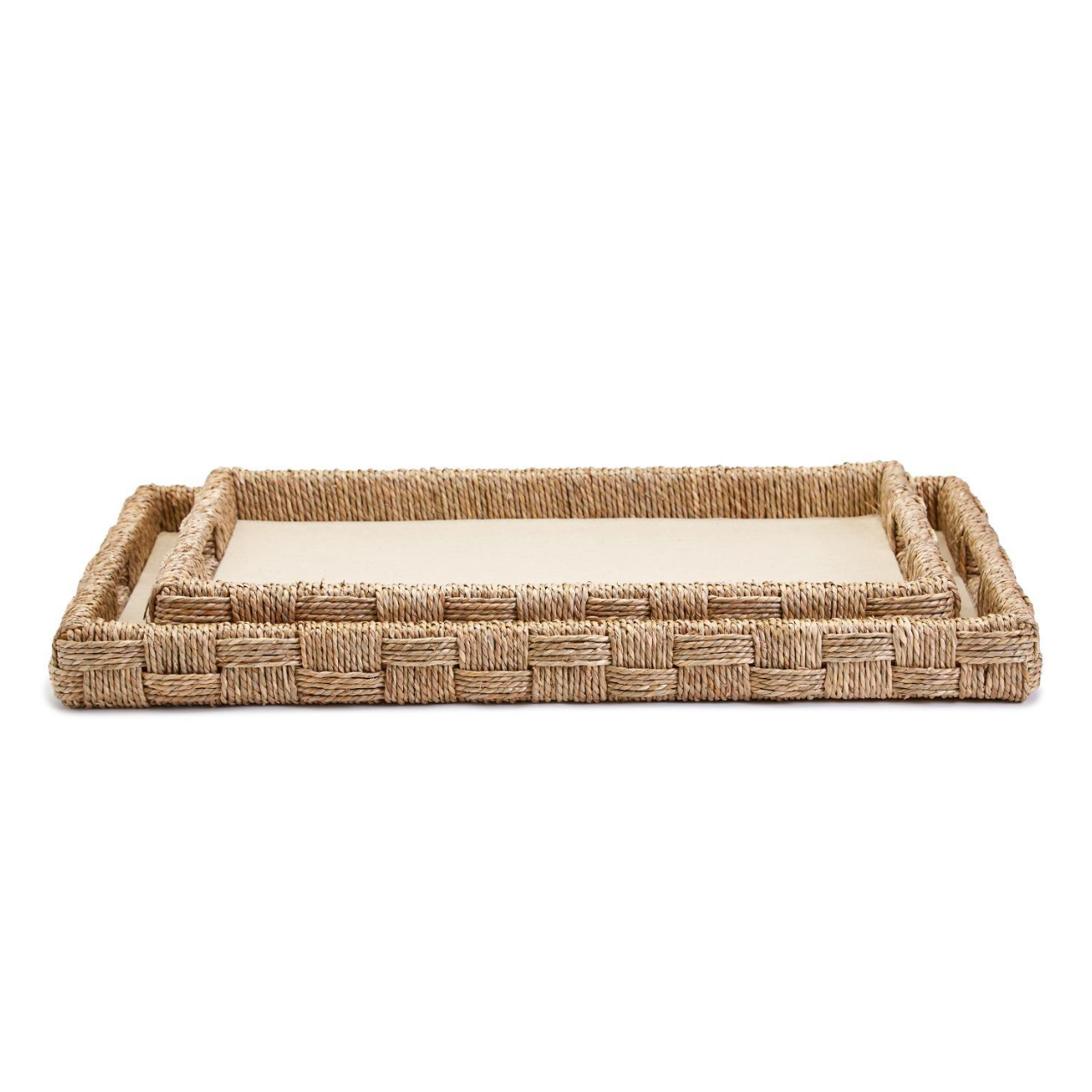 Sea Grass and Rattan Oversized Decorative Tray