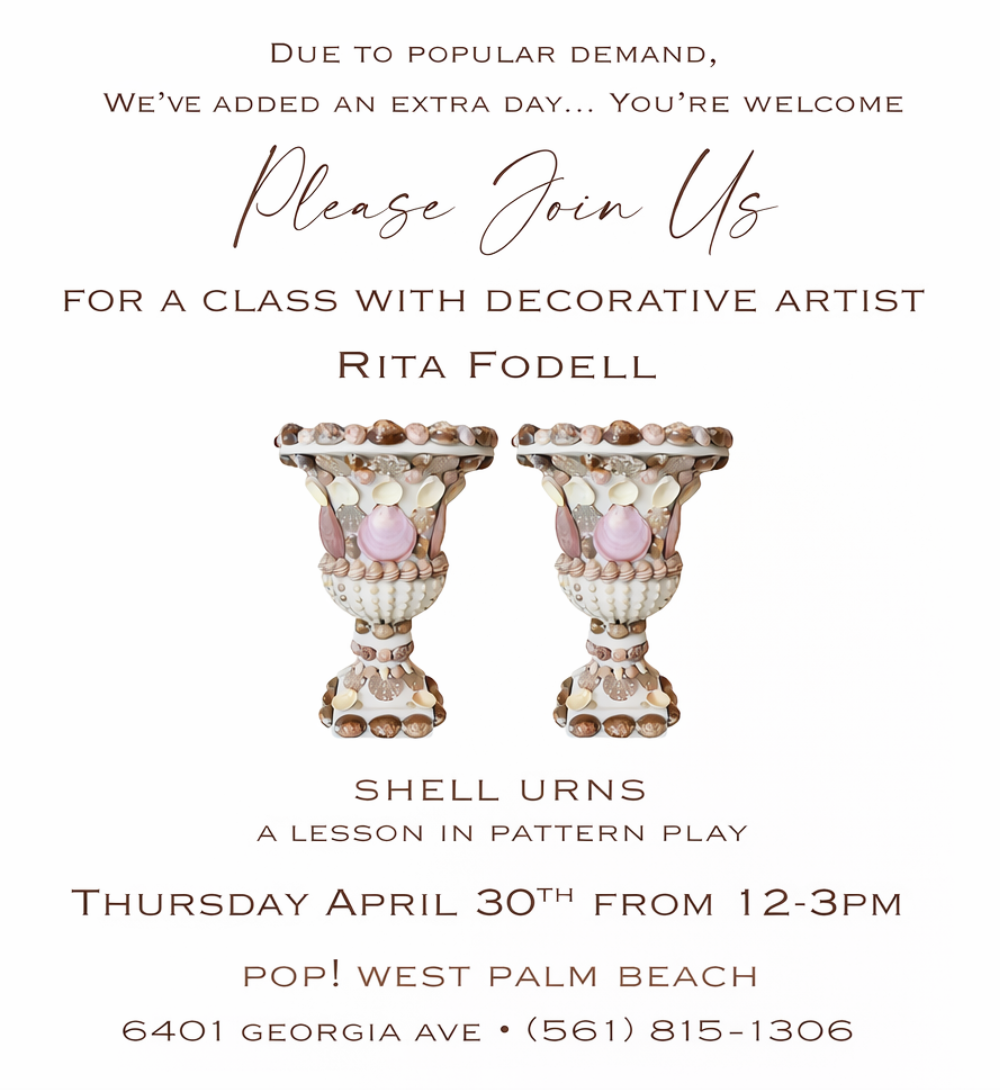 Shell Urn Class: A Decorative Arts Workshop with Rita Fodell Day 2