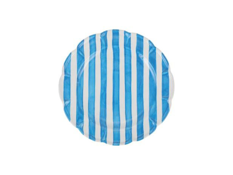 Amalfitana Aqua Striped Round Platter