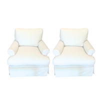 NEW Pair of Danielle Rollins Home Custom Skirted Club Chairs