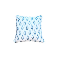 20'' Blue and White Ikat Pillow