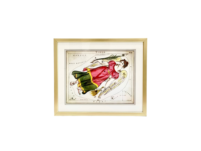 Custom Framed Antique Virgo Zodiac Print