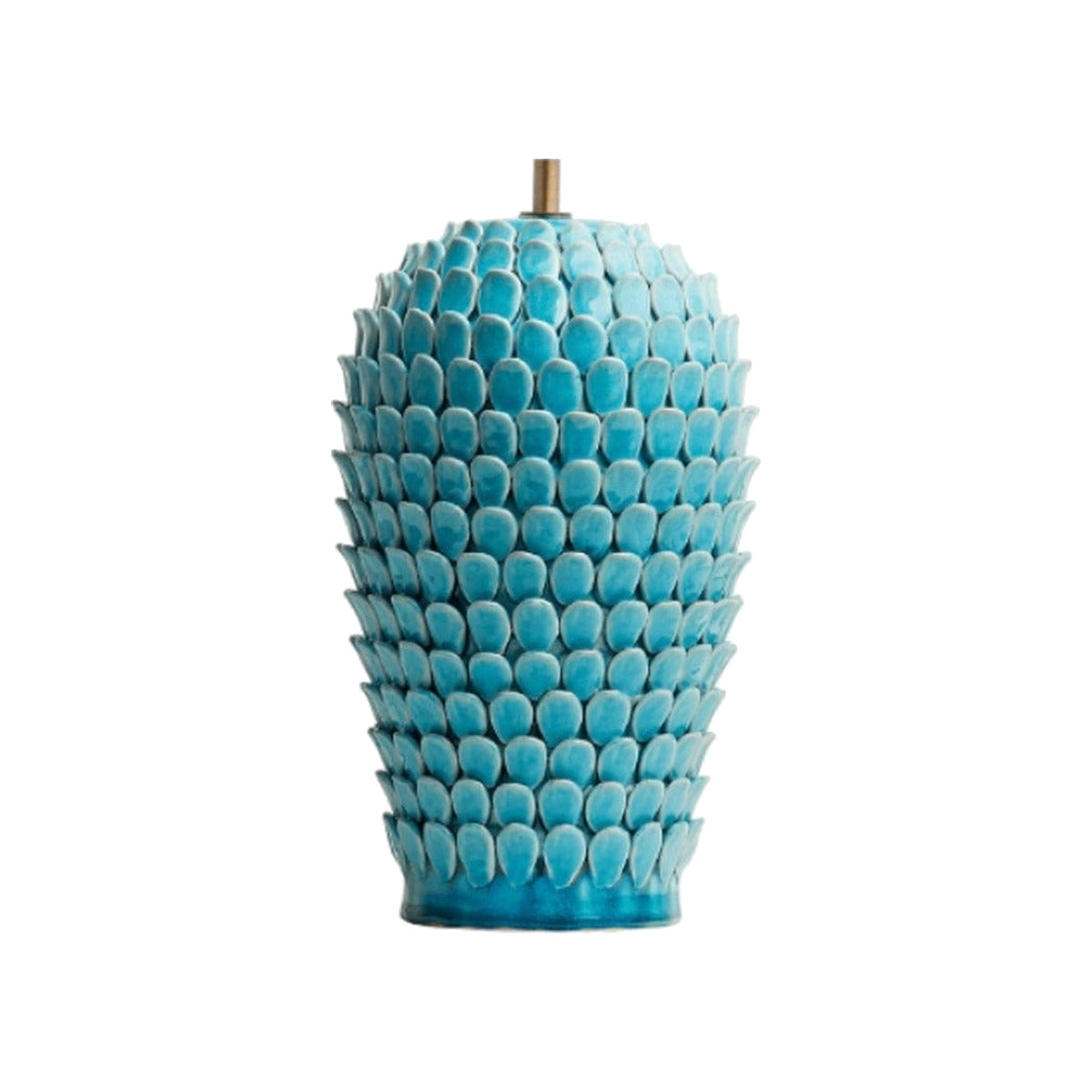 Aqua Artichoke Table Lamp on white