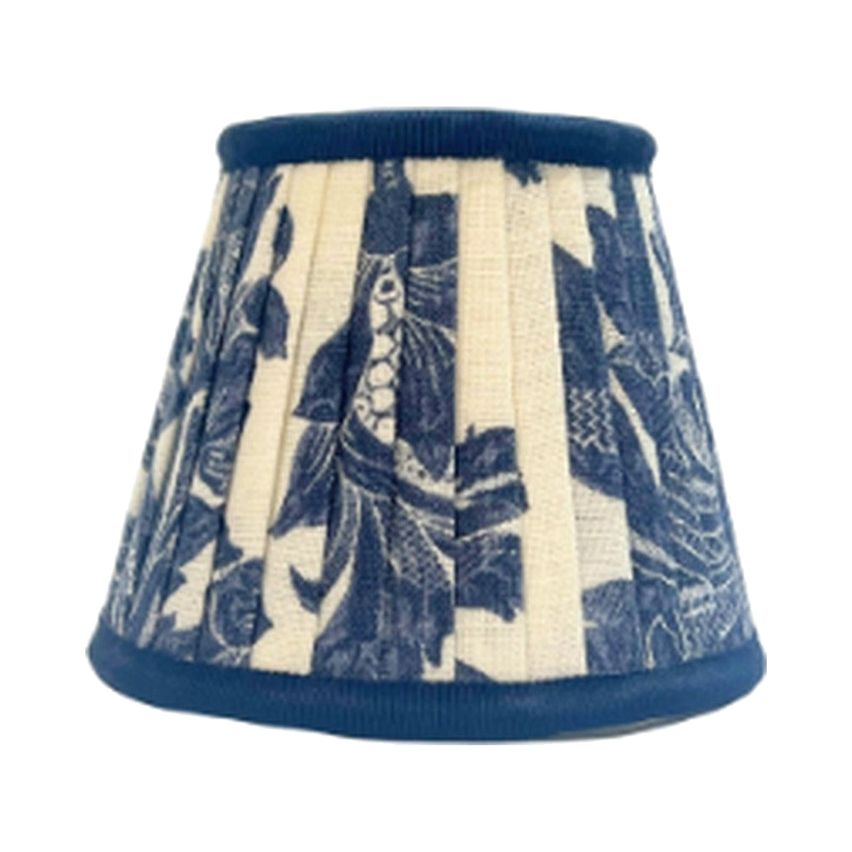 Small Blue and White Floral Lampshade on white