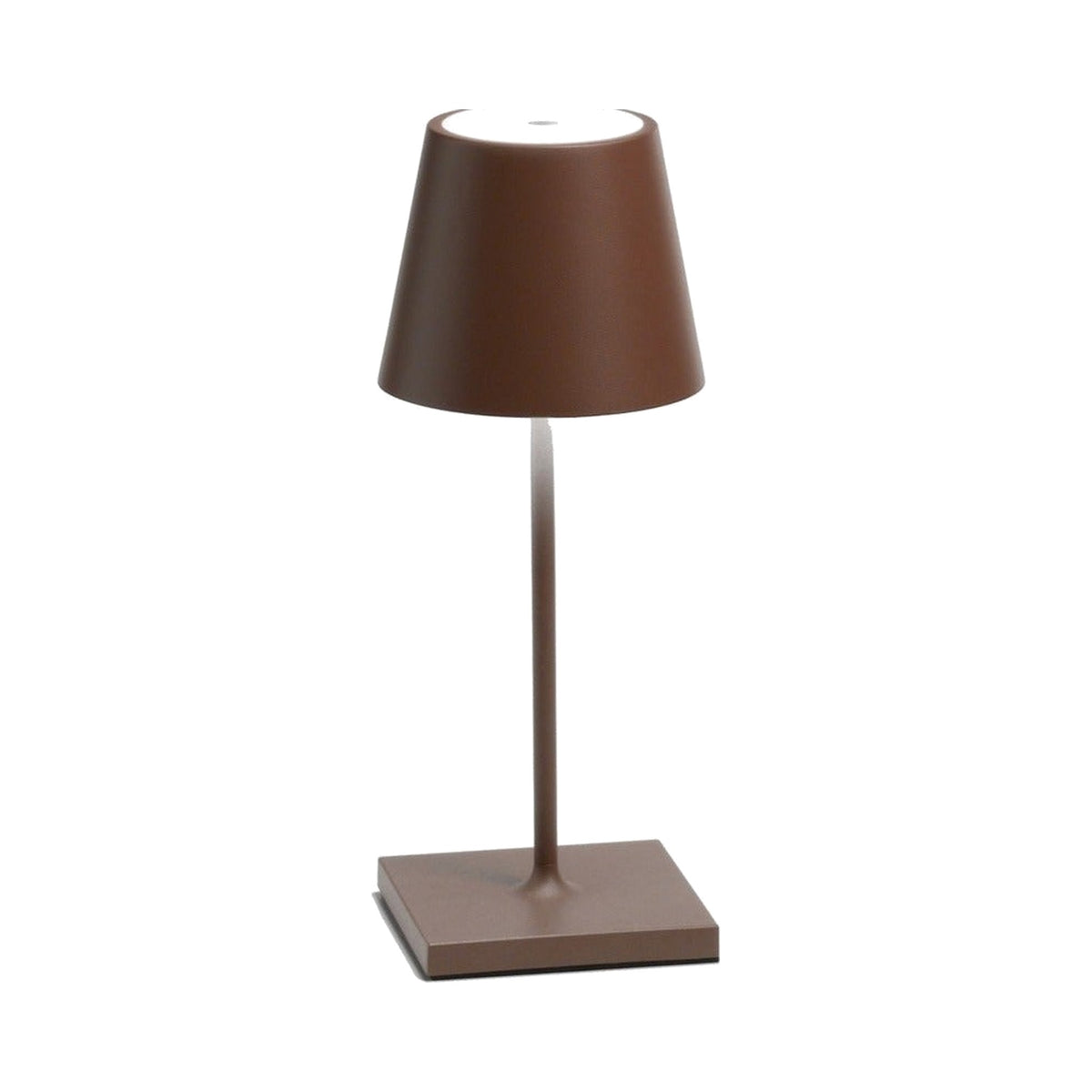 Brown Poldina Pro Mini Rechargeable Table Lamp, shown on a white background