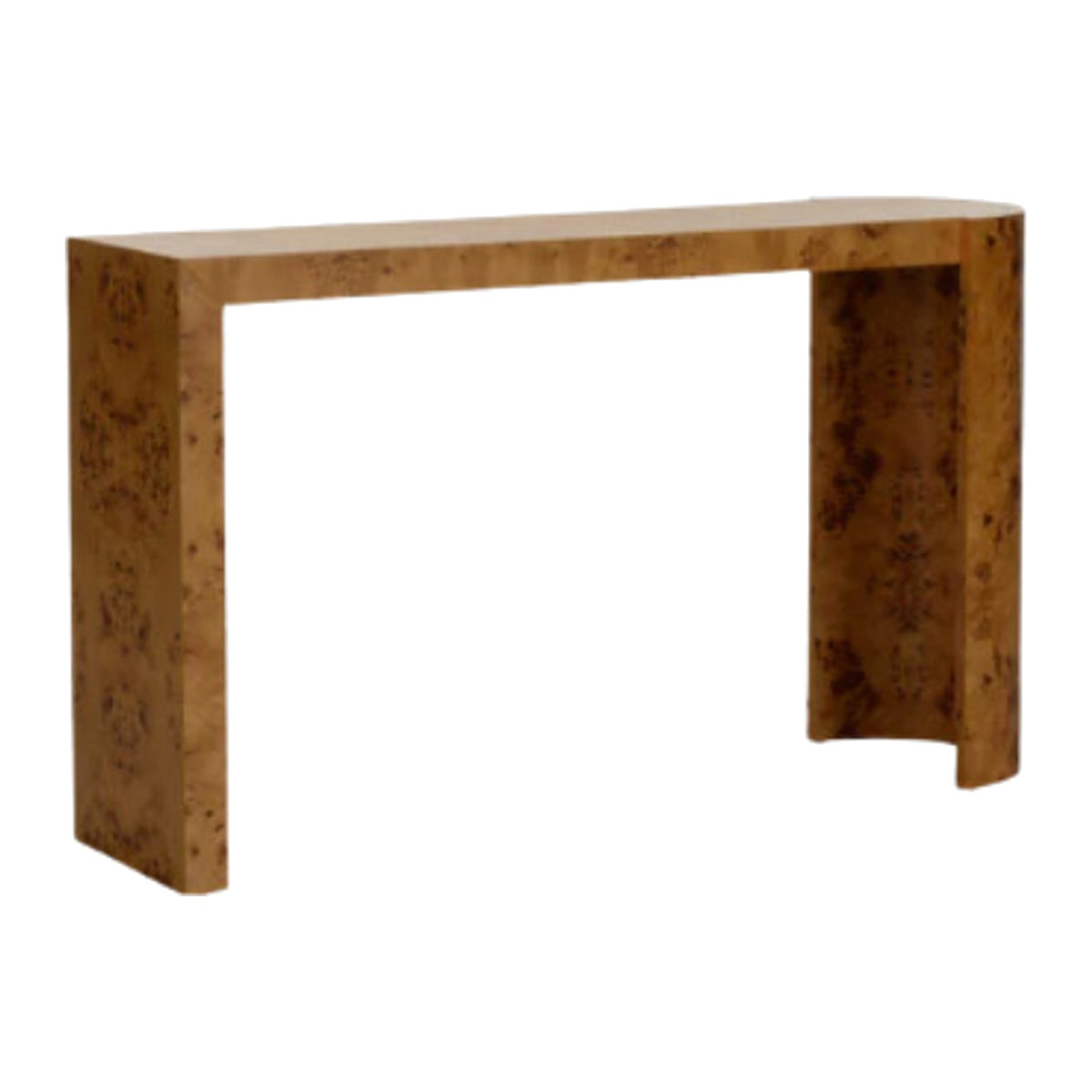 Burlwood Console Table on a white background