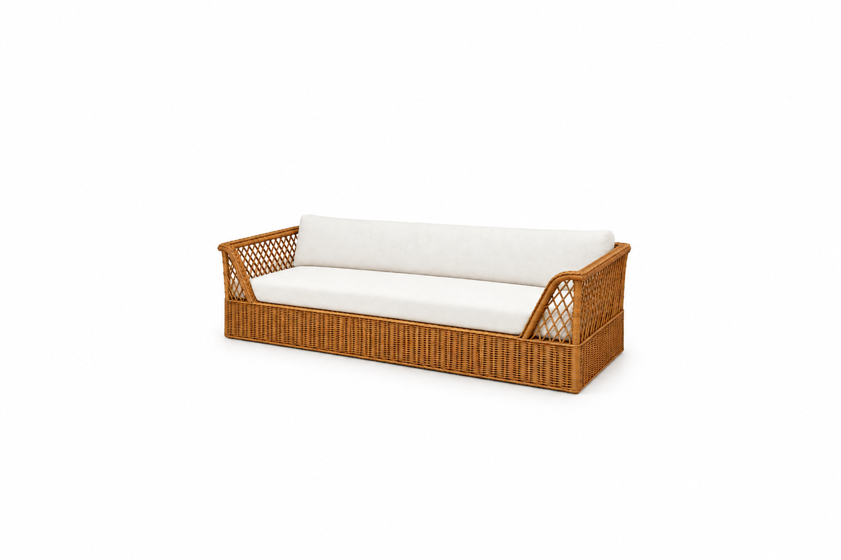 McGuire Modern Rattan and Wicker Daybed Sofa