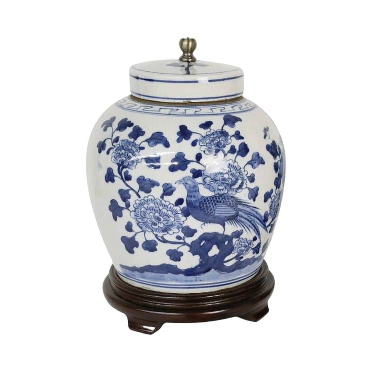 Canton Style Ginger Jar Lamp on white